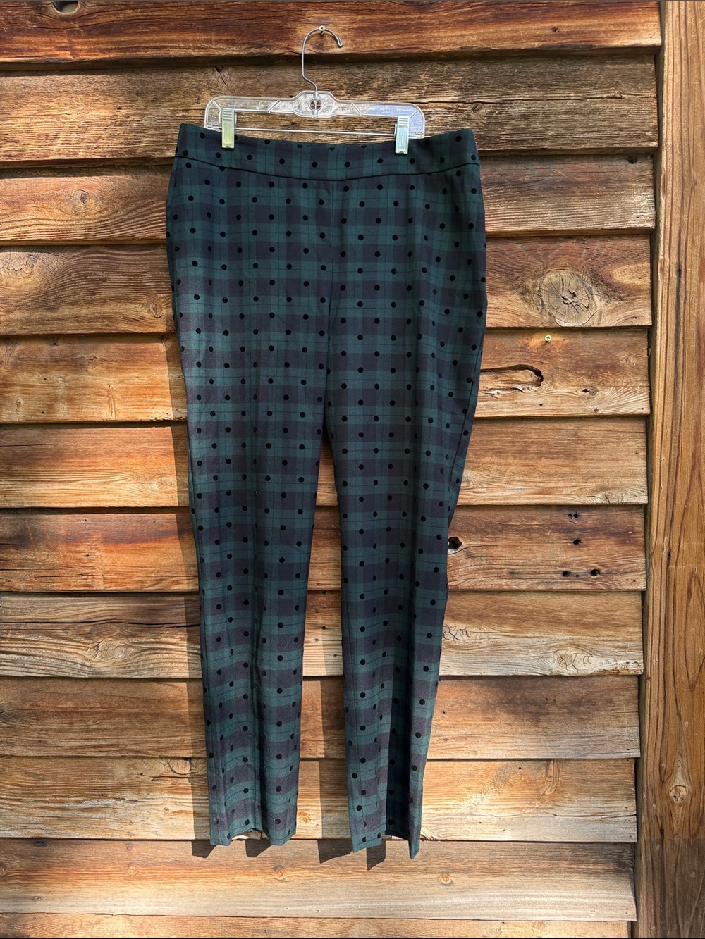Talbots polka dot plaid slim ankle pants
